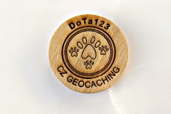 czech wood geocoin 64